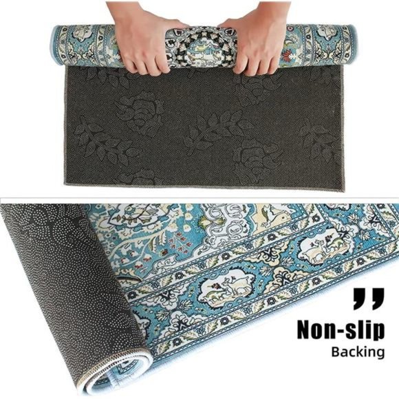 Persian Vintage Floor Mat, Boho Tribal Area Rug Stain Resistant - 23.5X 35.5 in - Picture 5 of 7